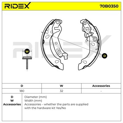 Klocki hamulcowe RIDEX 70B0350 70B0350 - foto 5