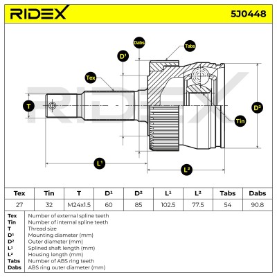 Przegub RIDEX 5J0448 5J0448 - foto 5
