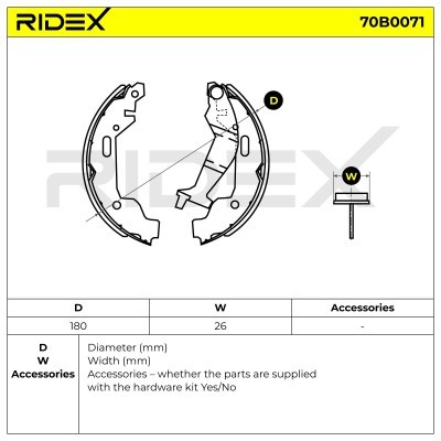 Klocki hamulcowe RIDEX 70B0071 70B0071 - foto 6