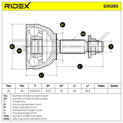 Przegub RIDEX 5J0283 5J0283 - foto 5