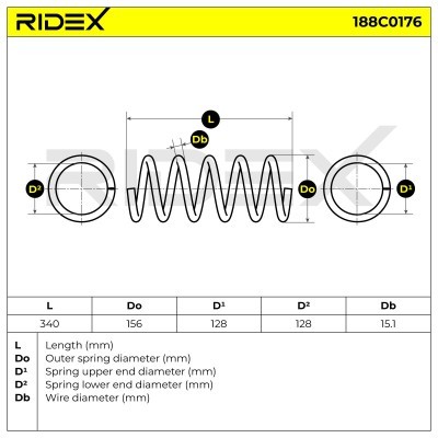 Sprężyna Zawieszenia RIDEX 188C0176 188C0176 - foto 4