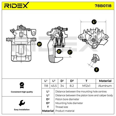Zacisk Hamulcowy RIDEX 78B0118 78B0118 - foto 2