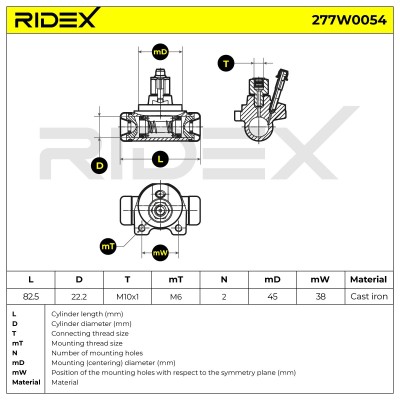 Cylinderek hamulcowy RIDEX 277W0054 277W0054 - foto 7