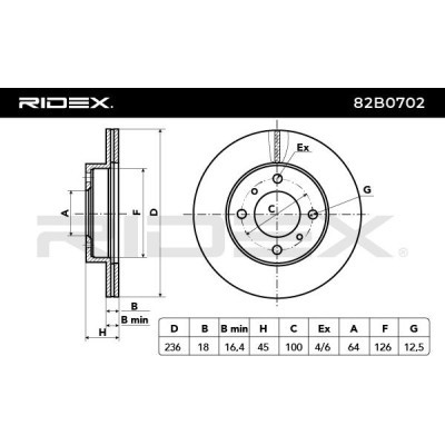 Tarcza hamulcowa RIDEX 82B0702 82B0702 - foto 6