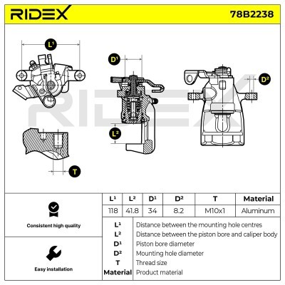 Zacisk Hamulcowy RIDEX 78B2238 78B2238 - foto 7