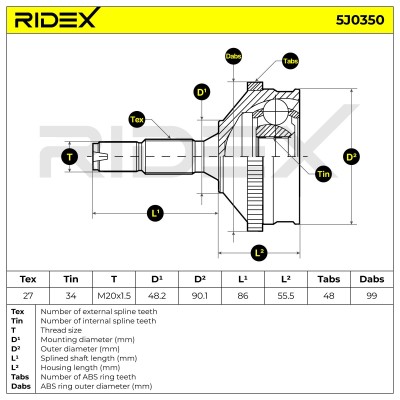 Przegub RIDEX 5J0350 5J0350 - foto 5