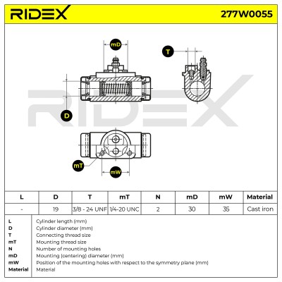 Cylinderek hamulcowy RIDEX 277W0055 277W0055 - foto 9