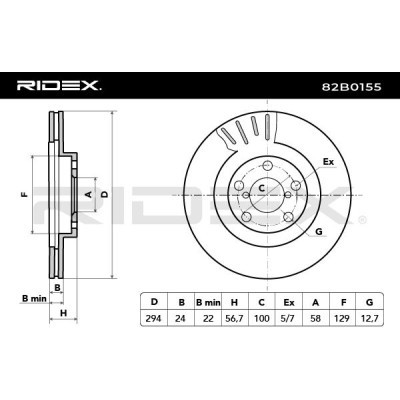 Tarcza hamulcowa RIDEX 82B0155 82B0155 - foto 6