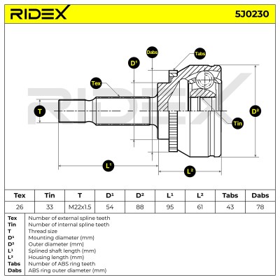 Przegub RIDEX 5J0230 5J0230 - foto 5