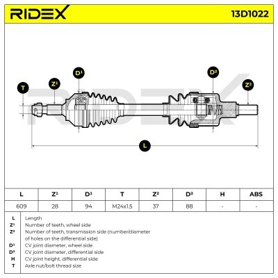 Półoś Napędowa RIDEX 13D1022 13D1022 - foto 7