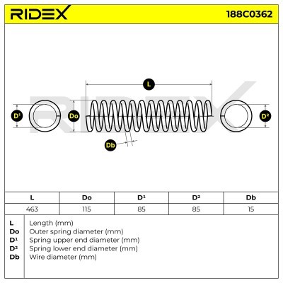Sprężyna Zawieszenia RIDEX 188C0362 188C0362 - foto 4