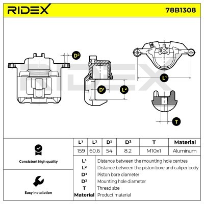 Zacisk Hamulcowy RIDEX 78B1308 78B1308 - foto 7