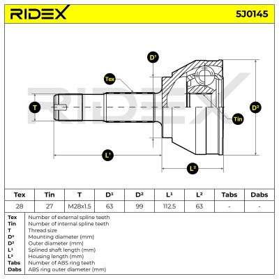 Przegub RIDEX 5J0145 5J0145 - foto 6