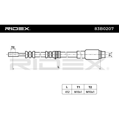 Przewód hamulcowy elast RIDEX 83B0207 83B0207 - foto 3