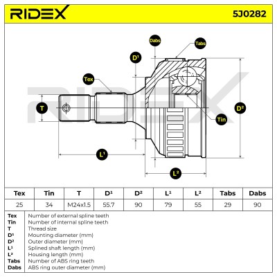Przegub RIDEX 5J0282 5J0282 - foto 5