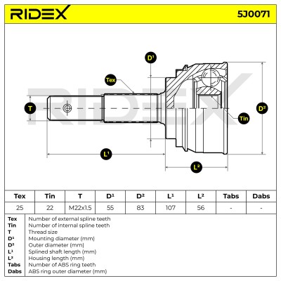 Przegub RIDEX 5J0071 5J0071 - foto 7