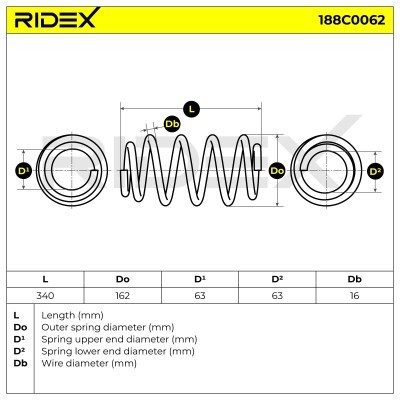 Sprężyna Zawieszenia RIDEX 188C0062 188C0062 - foto 5