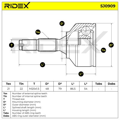 Przegub RIDEX 5J0909 5J0909 - foto 7