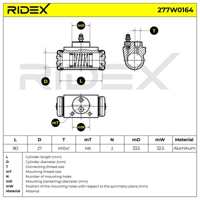 Cylinderek hamulcowy RIDEX 277W0164 277W0164 - foto 6