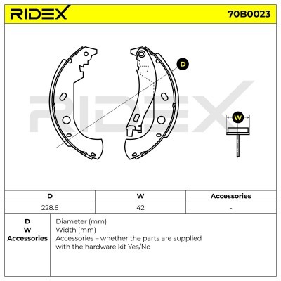 Klocki hamulcowe RIDEX 70B0023 70B0023 - foto 3