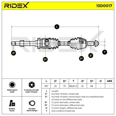 Półoś Napędowa RIDEX 13D0017 13D0017 - foto 11