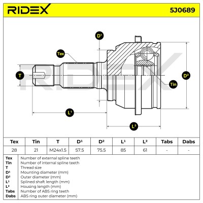 Przegub RIDEX 5J0689 5J0689 - foto 5