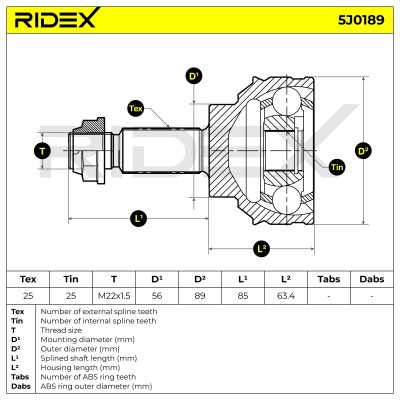 Przegub RIDEX 5J0189 5J0189 - foto 7