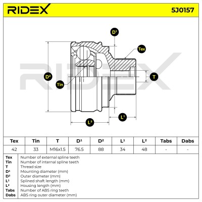 Przegub RIDEX 5J0157 5J0157 - foto 5
