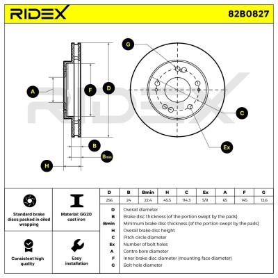 Tarcza hamulcowa RIDEX 82B0827 82B0827 - foto 6