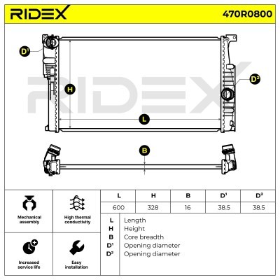 Chłodnica RIDEX 470R0800 470R0800 - foto 6