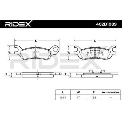 Klocki hamulcowe RIDEX 402B1089 402B1089 - foto 6