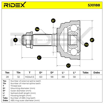 Przegub RIDEX 5J0188 5J0188 - foto 14