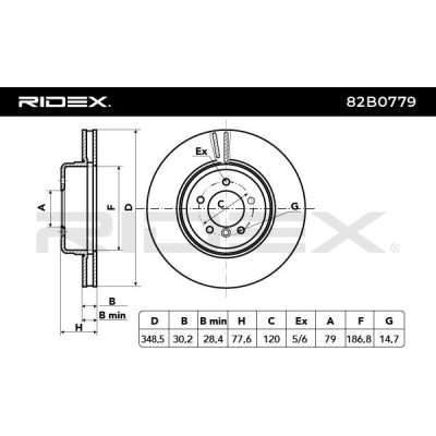 Tarcza hamulcowa RIDEX 82B0779 82B0779 - foto 6