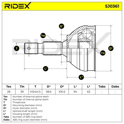 Przegub RIDEX 5J0361 5J0361 - foto 7