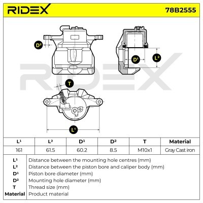 Zacisk Hamulcowy RIDEX 78B2555 78B2555 - foto 7