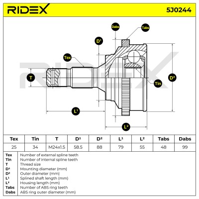 Przegub RIDEX 5J0244 5J0244 - foto 5