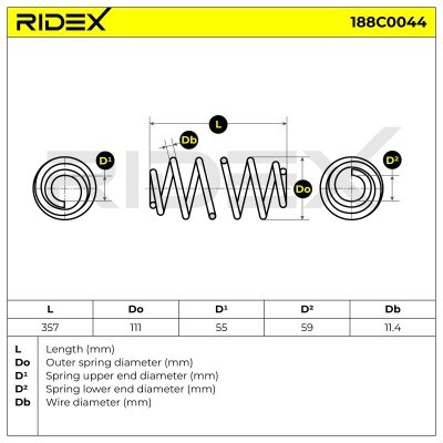 Sprężyna Zawieszenia RIDEX 188C0044 188C0044 - foto 4