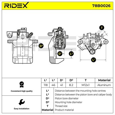 Zacisk Hamulcowy RIDEX 78B0026 78B0026 - foto 5