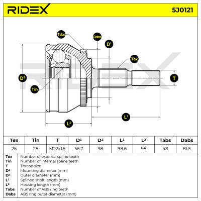 Przegub RIDEX 5J0121 5J0121 - foto 5