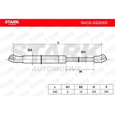 Amortyzator Pokrywy Bagażnika Stark SKGS-0220511 SKGS-0220511 - foto 5