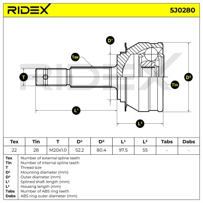 Przegub RIDEX 5J0280 5J0280 - foto 5