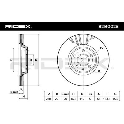 Tarcza hamulcowa RIDEX 82B0025 82B0025 - foto 3