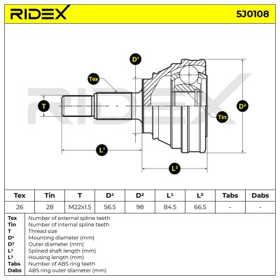 Przegub RIDEX 5J0108 5J0108 - foto 5