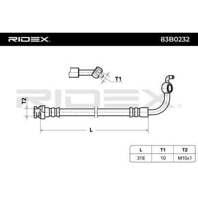 Przewód hamulcowy elast RIDEX 83B0232 83B0232 - foto 3