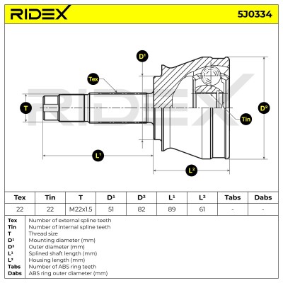Przegub RIDEX 5J0334 5J0334 - foto 6