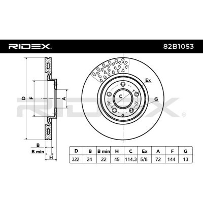 Tarcza hamulcowa RIDEX 82B1053 82B1053 - foto 3