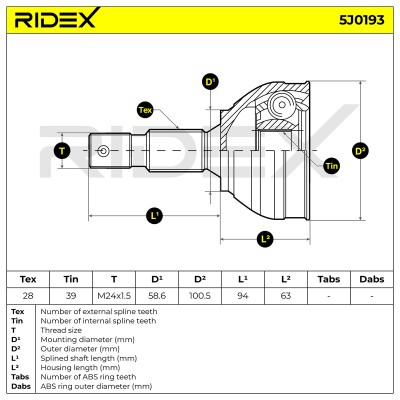 Przegub RIDEX 5J0193 5J0193 - foto 5