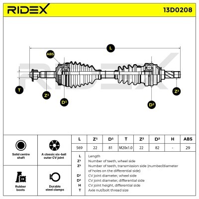 Półoś Napędowa RIDEX 13D0208 13D0208 - foto 7