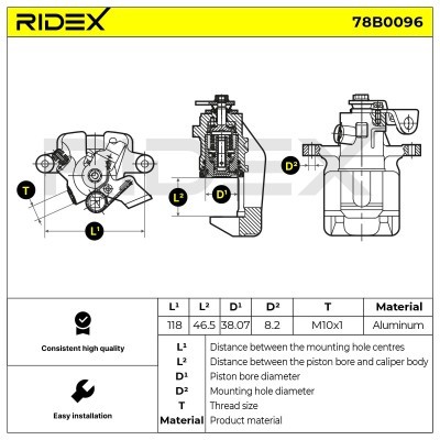 Zacisk Hamulcowy RIDEX 78B0096 78B0096 - foto 5