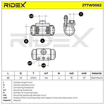 Cylinderek hamulcowy RIDEX 277W0062 277W0062 - foto 6
